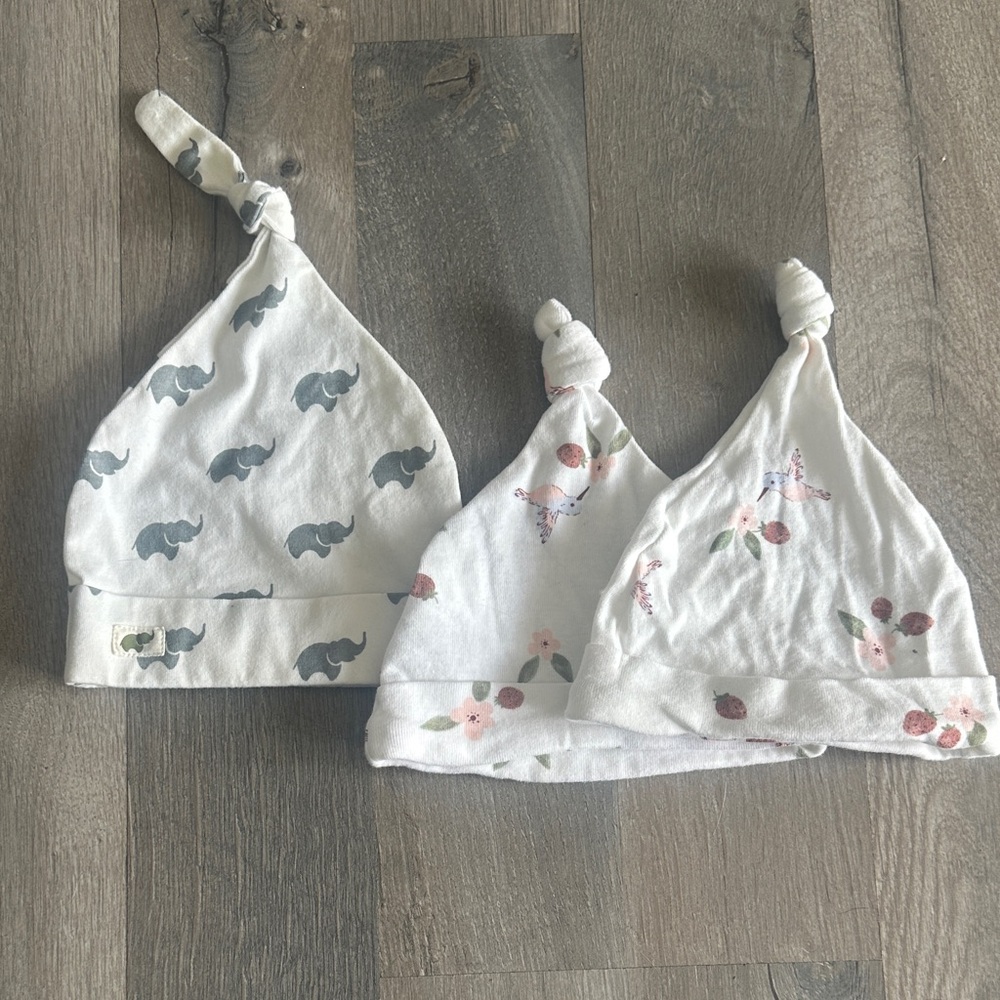 Adorable Elephant and Floral Baby Hats